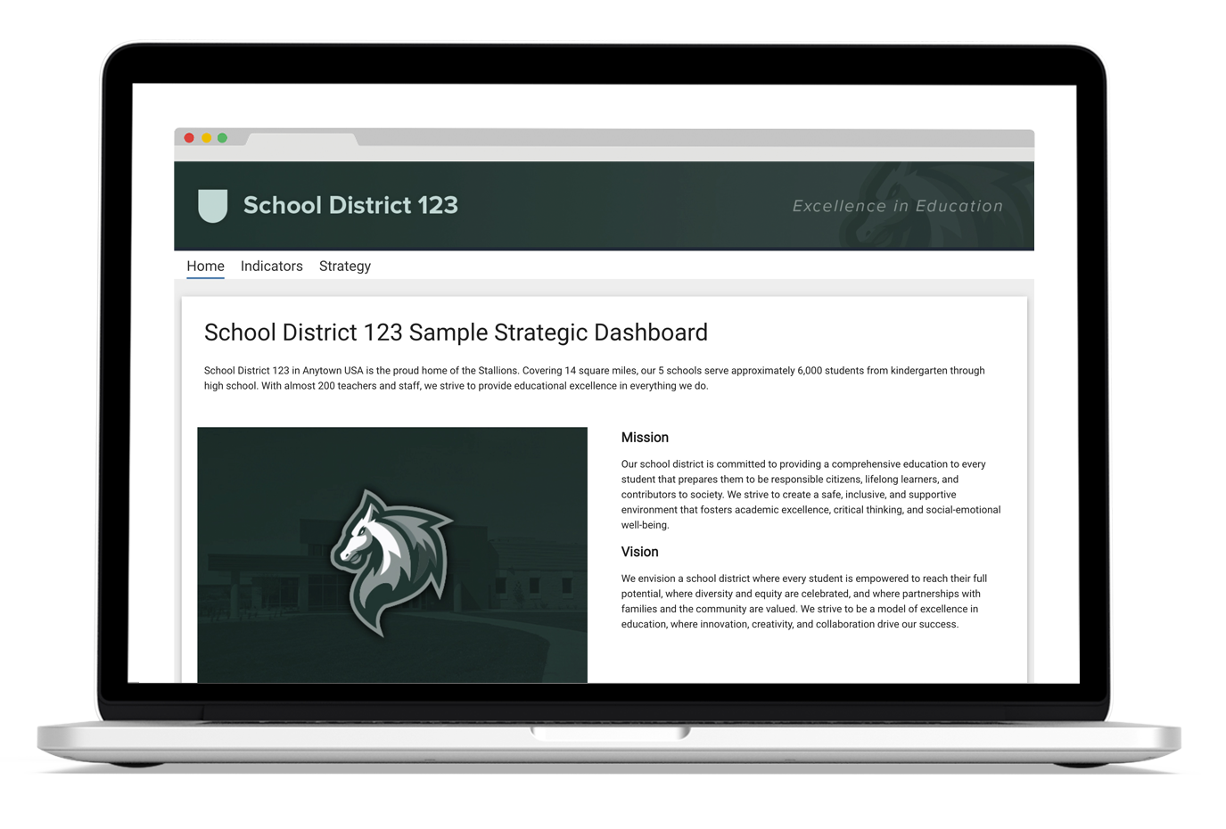 Strategic Dashboard Homepage Sample Image